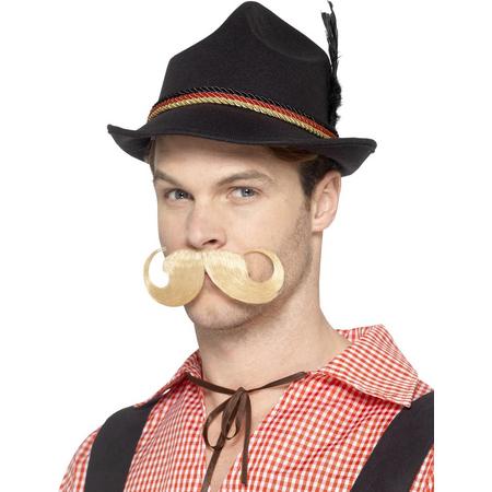 SMIFFYS - Zwarte Beierse hoed met Duitse rand voor volwassenen - Hoeden > Overige